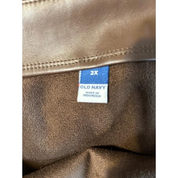 Old Navy Brown Faux Leather Mini Skirt 2X - Picture 4 of 5